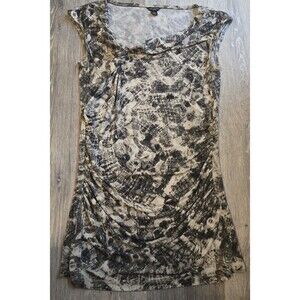 Ann Taylor‎ Top Shirt Blouse Faux Wrap Gray Sleeveless Size XS